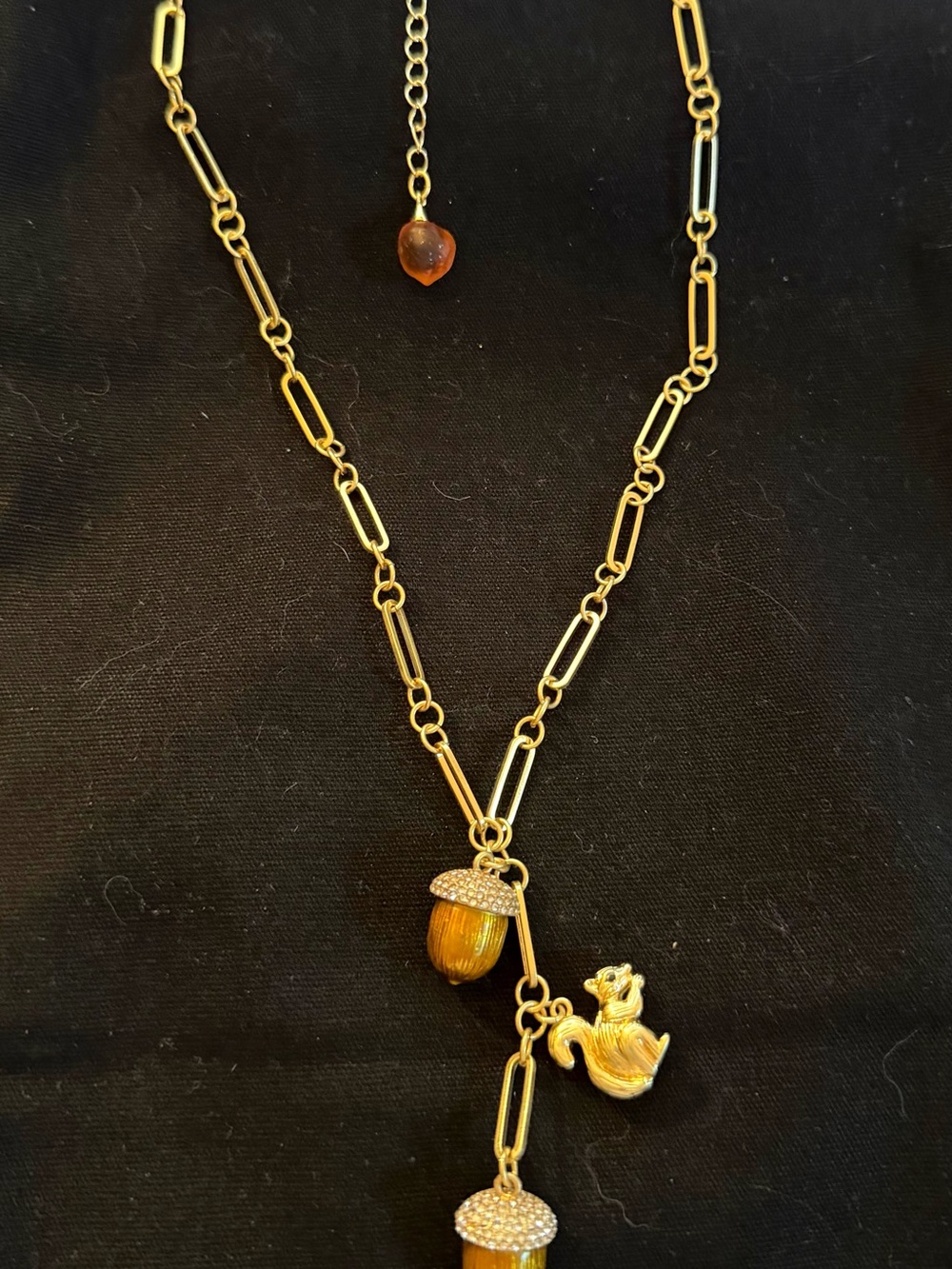Kate Spade Gold-Tone Acorn & Squirrel Pendant Necklace - Women Jewelry